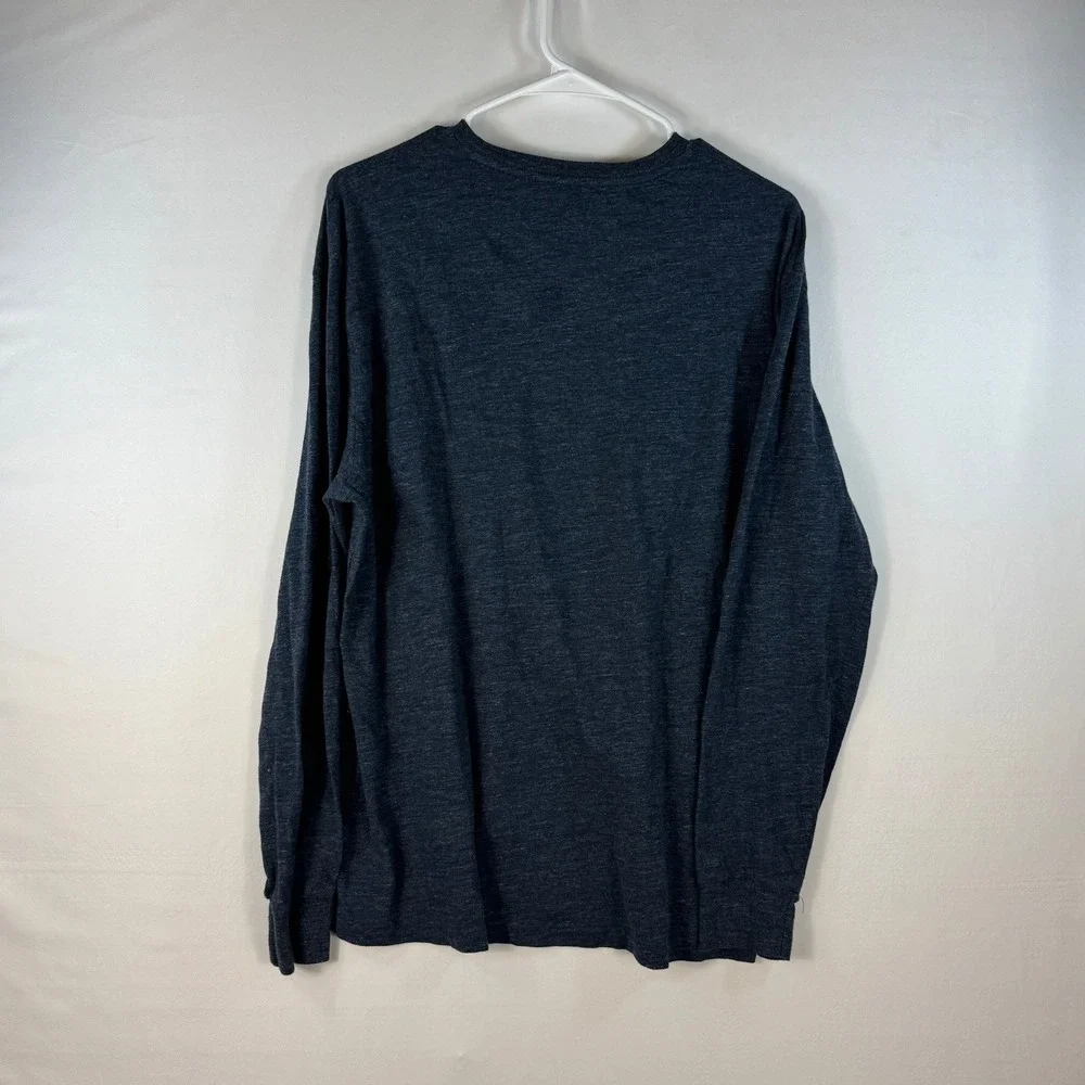 Polo Ralph Lauren Mens Classic Fit V-Neck Long Sleeve T-Shirt Navy Blue Medium